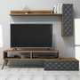 Hanah Home Planet Mueble de TV Nogal y Calcedonia